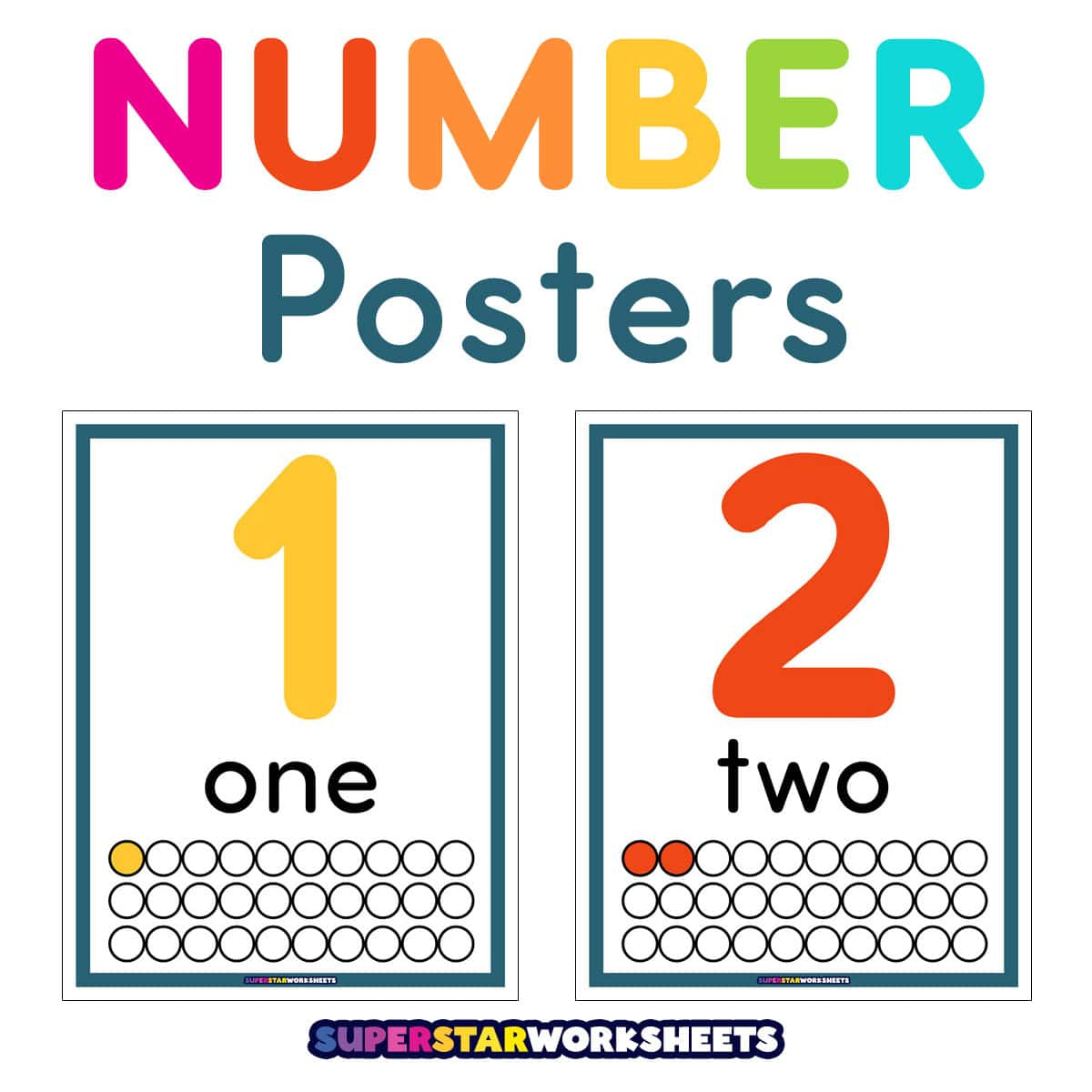 Number Posters - Superstar Worksheets within Free Printable Number Posters