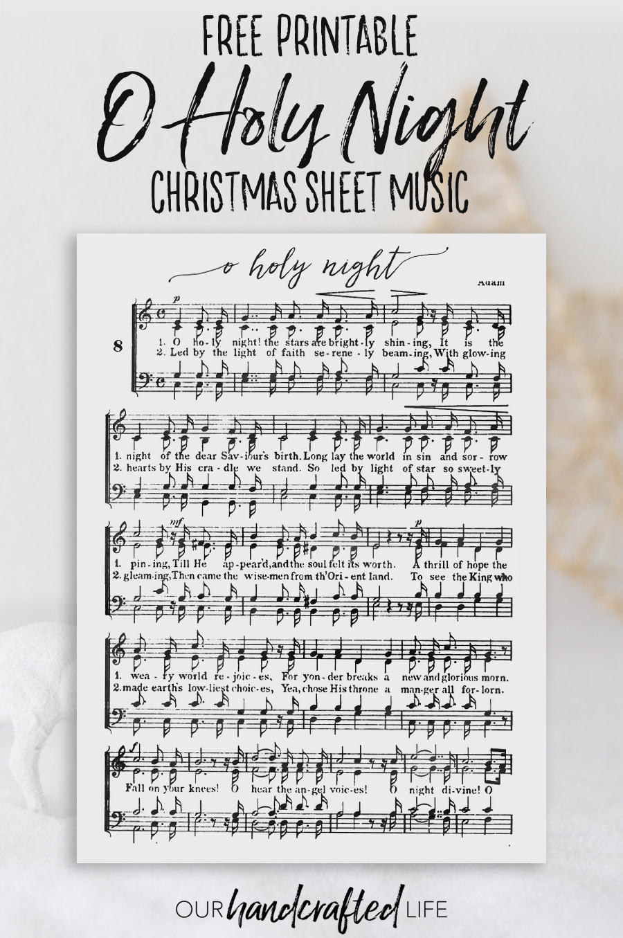 O Holy Night - Free Printable Christmas Sheet Music - Our pertaining to Free Christmas Sheet Music For Keyboard Printable