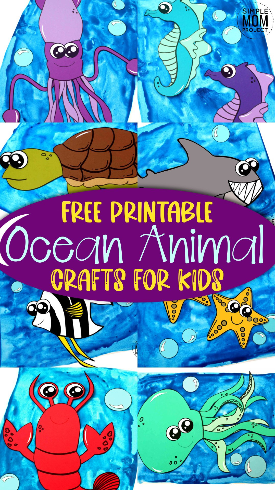 Ocean Animal Crafts For Kids – Simple Mom Project in Free Printable Sea Creature Templates