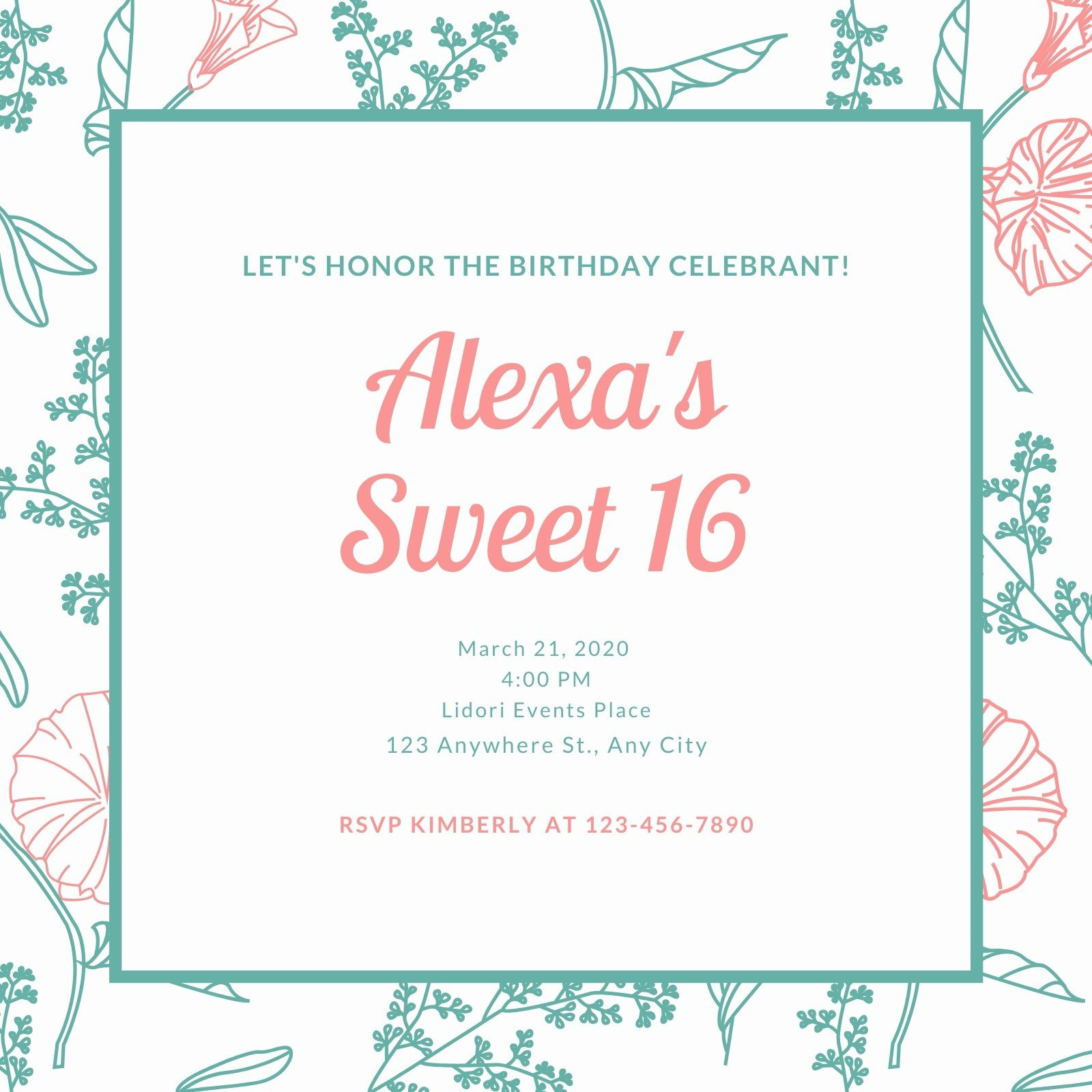 Page 2 - Free Custom Printable Sweet 16 Invitation Templates | Canva with regard to Free Printable Sweet 16 Birthday Party Invitations