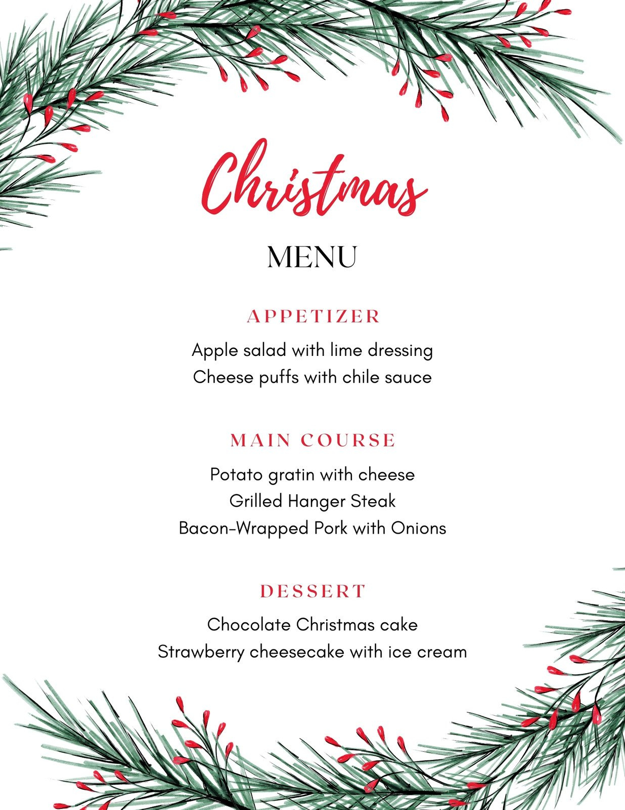 Page 4 - Free Printable And Customizable Dinner Party Menu with regard to Free Printable Christmas Dinner Menu Template