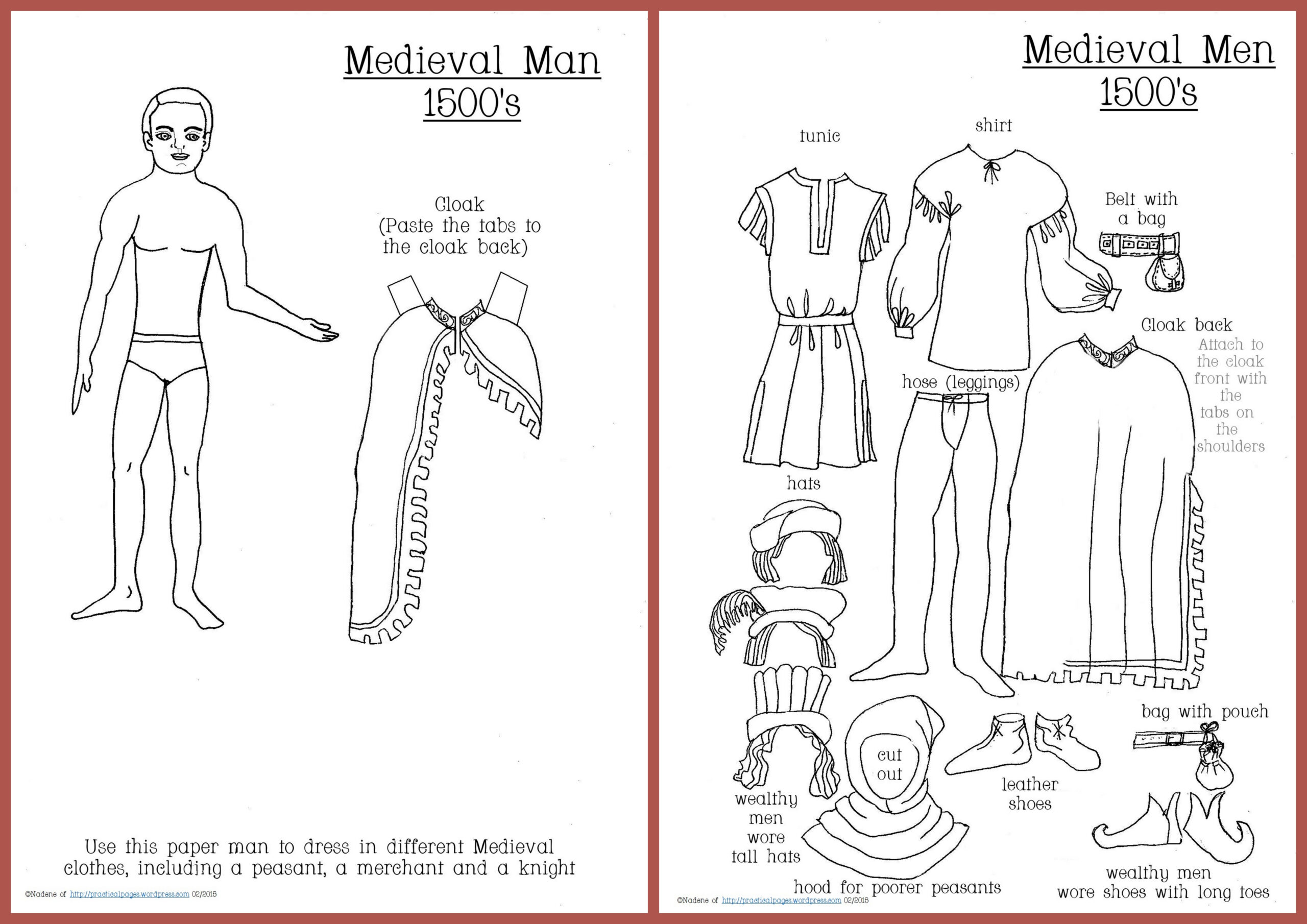 Paper Dolls | Practical Pages pertaining to Medieval Paper Dolls Free Printable