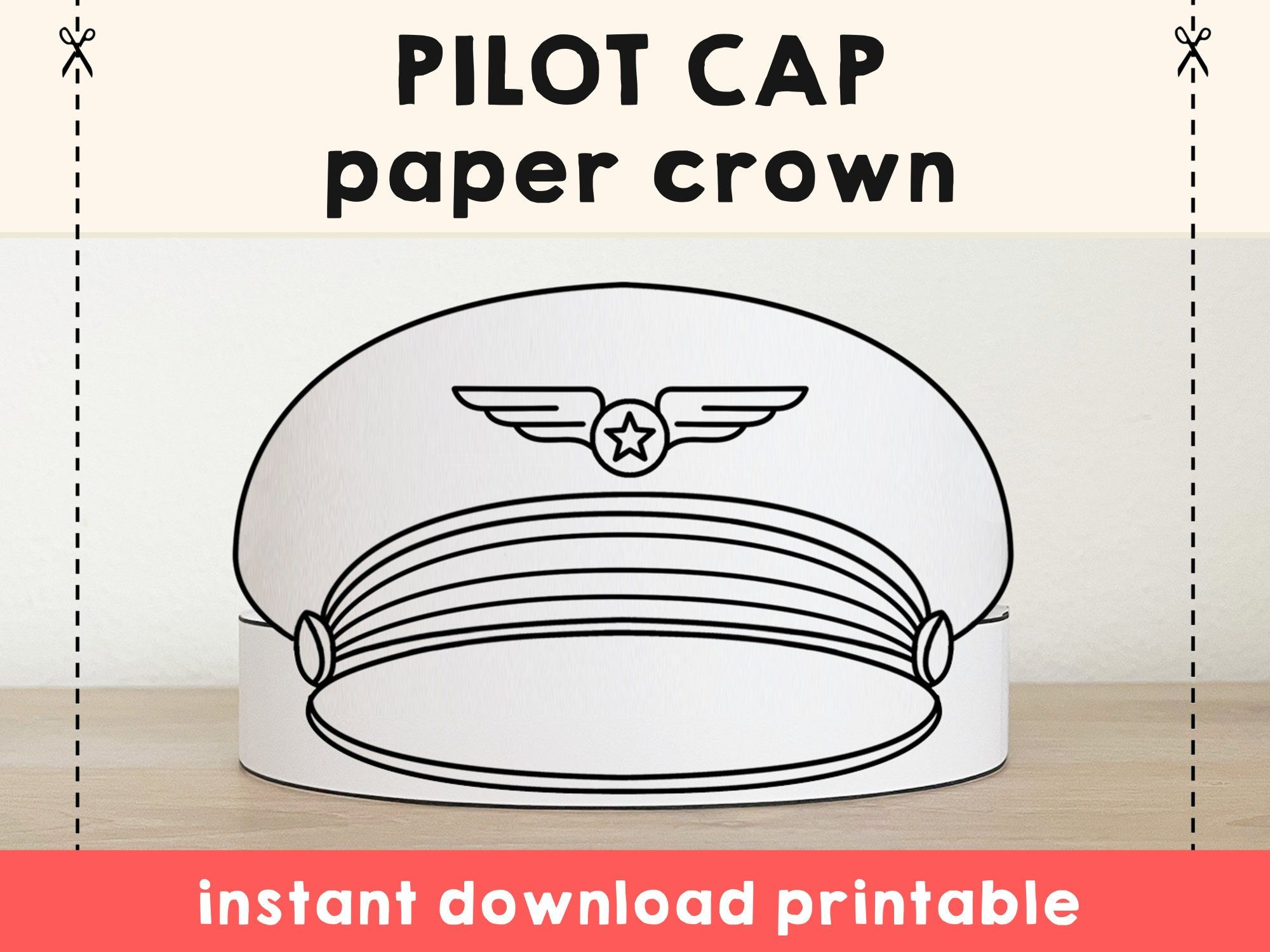 Paper Hat Template Free Printable - Shop On Pinterest intended for Free Printable Pilot Hat Template