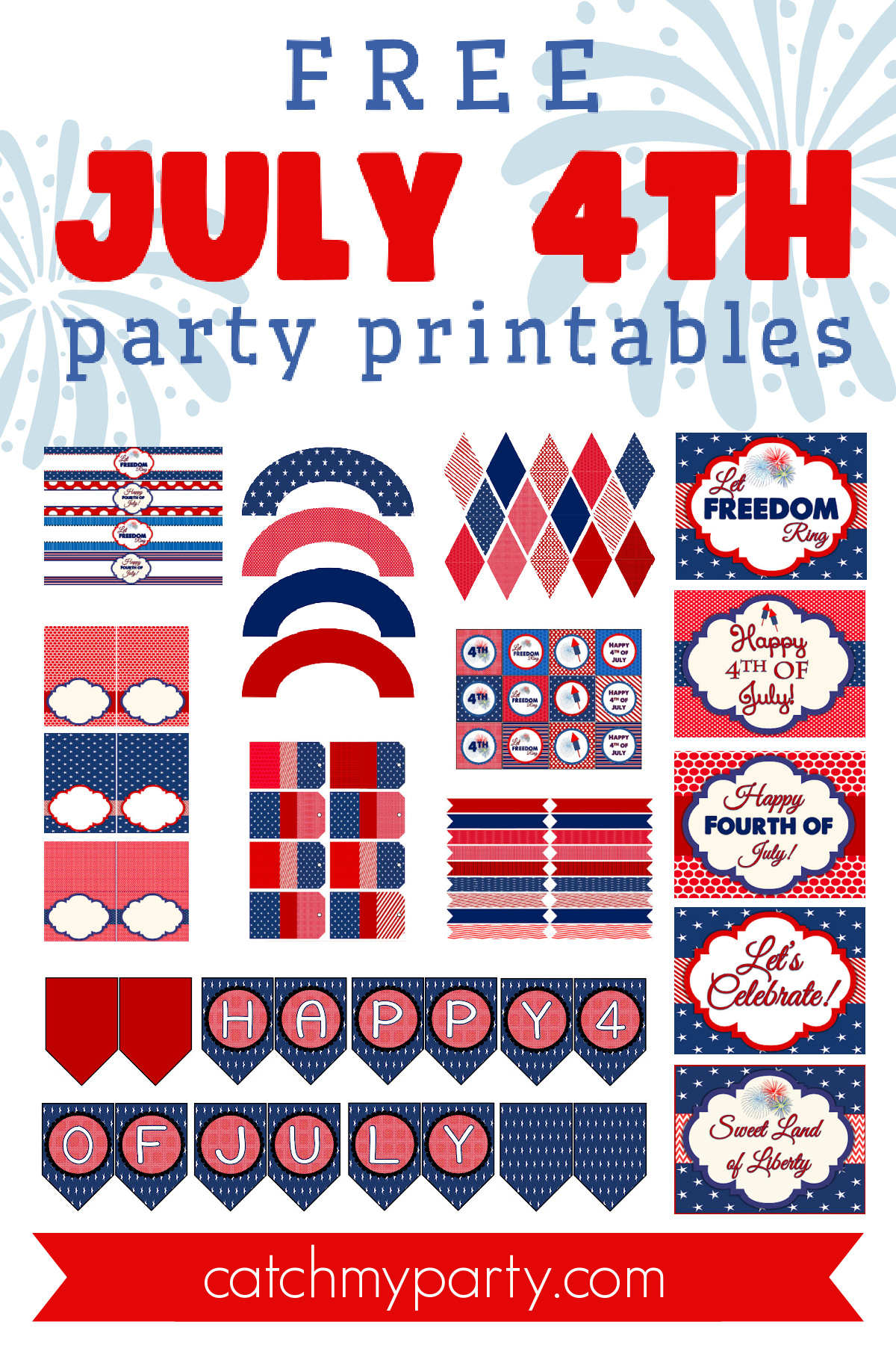 Party On! Free 4Th Of July Printables | Catch My Party pertaining to Free Printable 4Th Of July Pictures