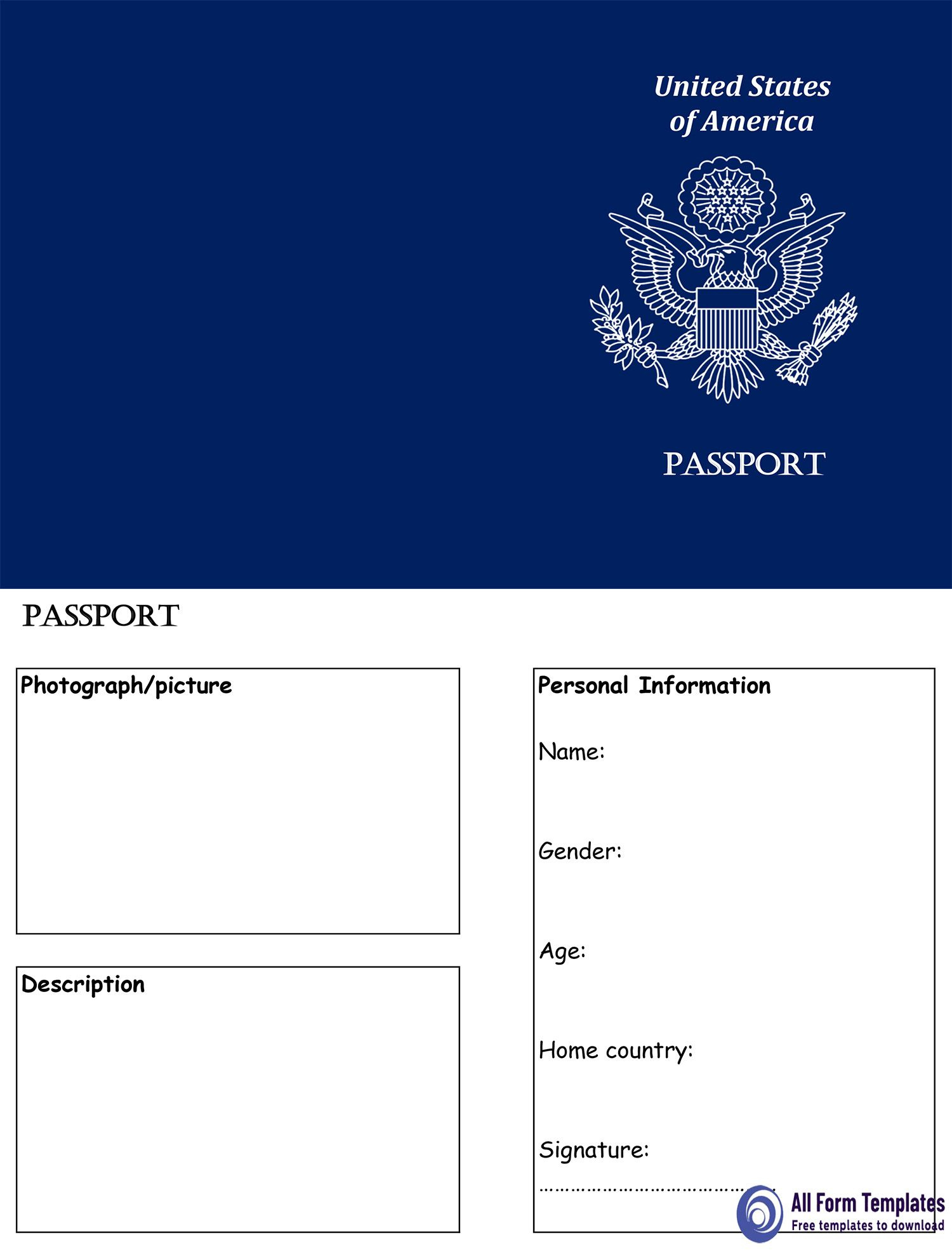 Passport Templates | Blank Abroad Passport Template | Passport in Free Printable Passport Template