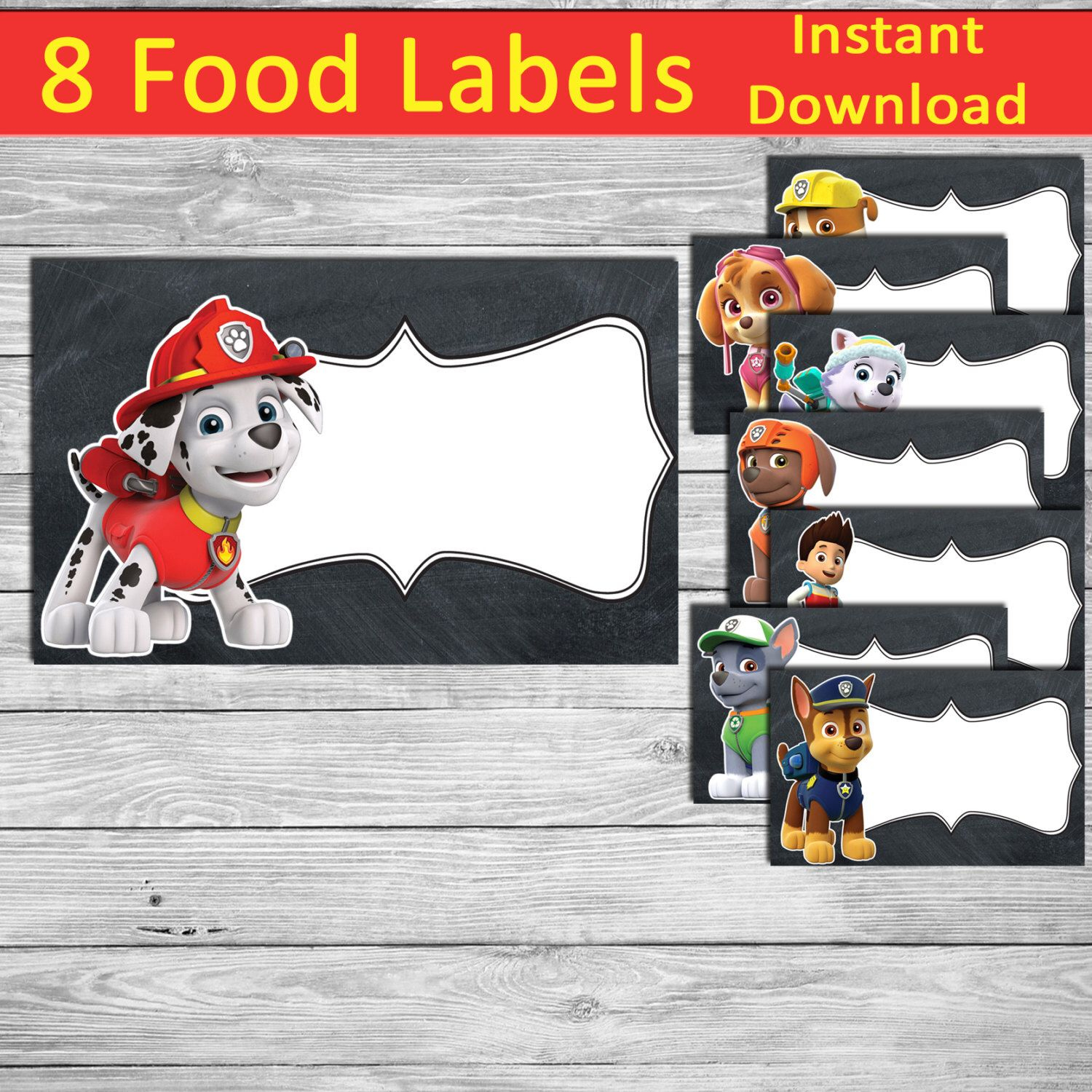 Paw Patrol Food Labels - Paw Patrol Party - 8 Printable Paw Patrol with regard to Free Printable Paw Patrol Food Labels