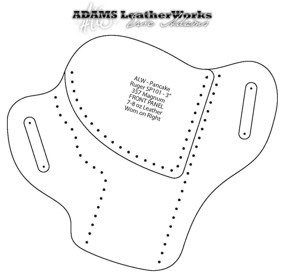 Pdf Digital Pattern Ruger Sp101 3 Pancake Style Leather Holster in Free Printable Holster Patterns