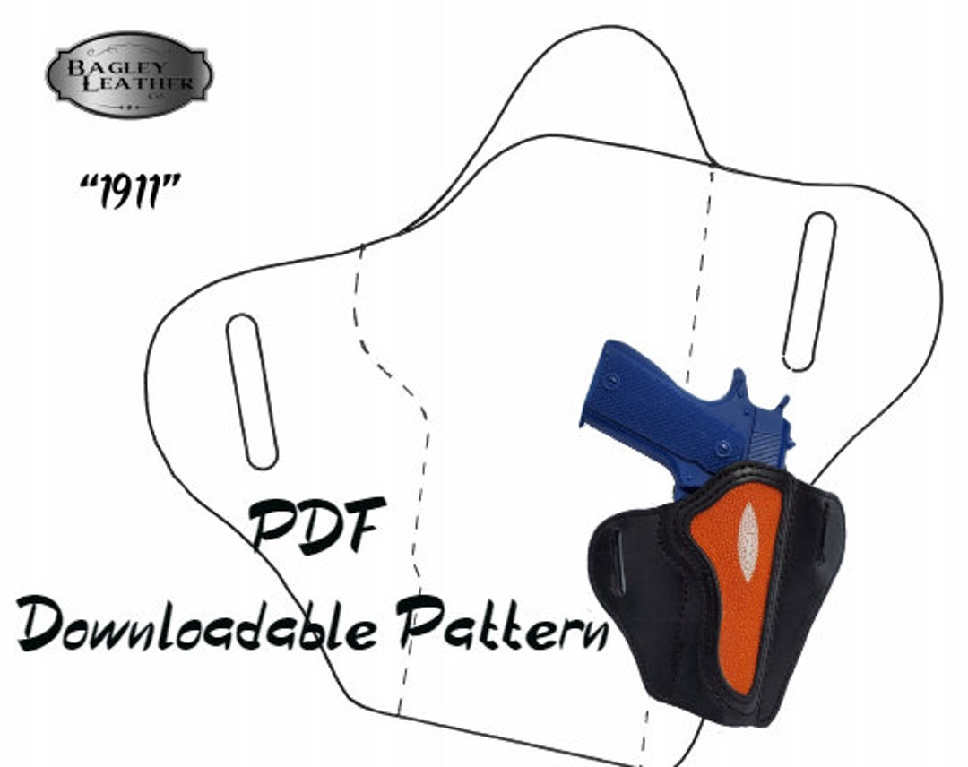 Pdf Pattern For 1911 Holster - Etsy within Free Printable Holster Patterns