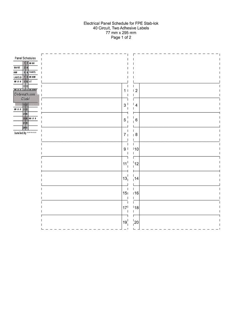 Pdf Printable Circuit Breaker Panel Labels - Fill Online regarding Free Printable Circuit Breaker Panel Labels