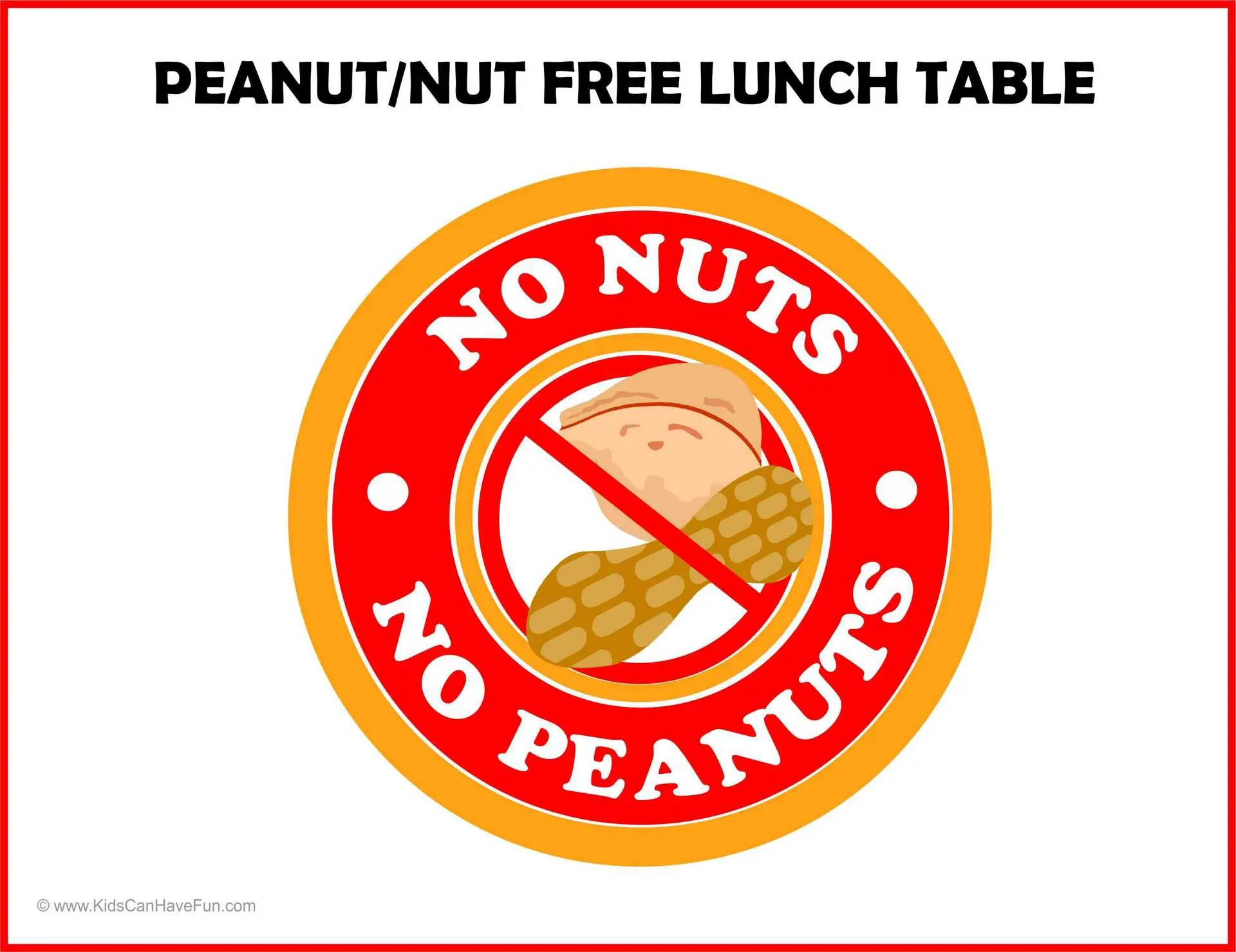 Peanut Nut Free Signs, Labels, Posters, Allergy Worksheets with regard to Printable Nut Free Signs