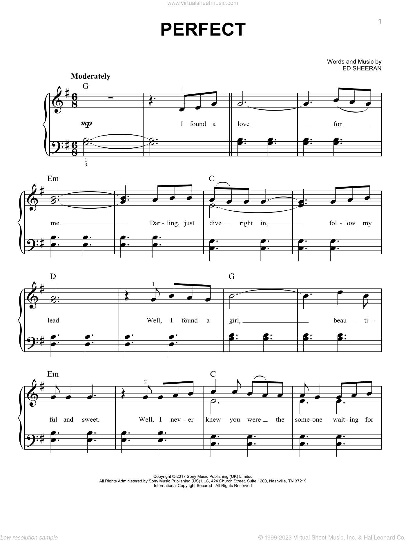 Perfect within Free Piano Sheet Music Online Printable Popular Songs