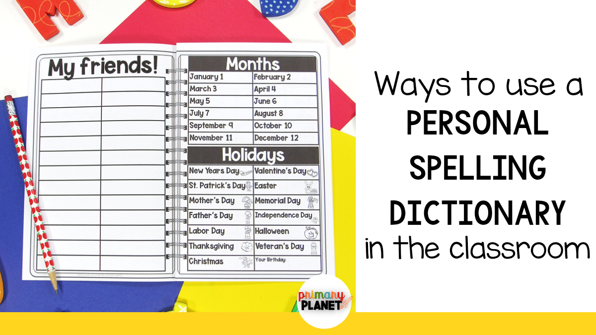 Personal Spelling Dictionary Book with My Spelling Dictionary Printable Free