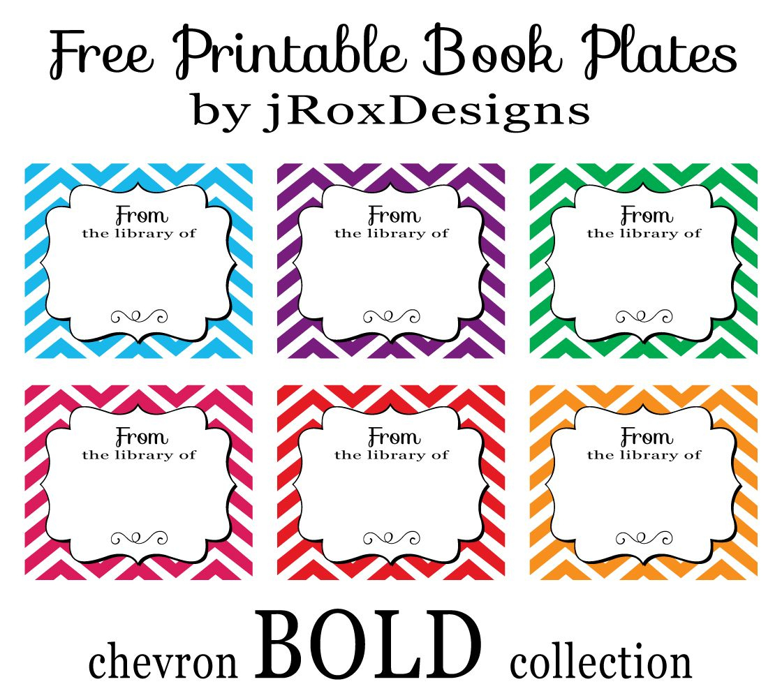 Personalized Chevron Book Plates | Free Printable Templates within Free Printable Chevron Labels