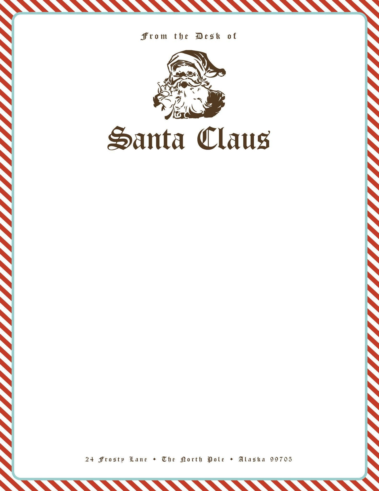 Personalized Santa Stationery For Kids! for North Pole Stationary Printable Free