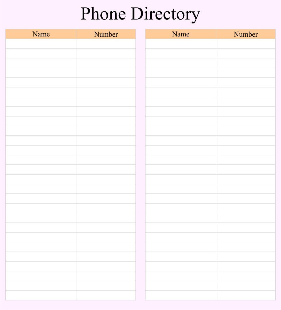 Phone Book Template Printable | Printablee | Address Book Template within Free Printable Phone List Template