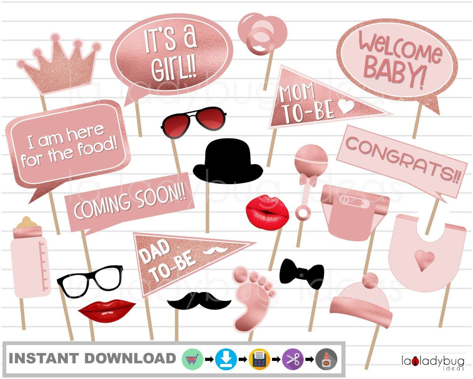 Pin On Baby Shower Printables throughout Free Printable Baby Shower Photo Booth Props