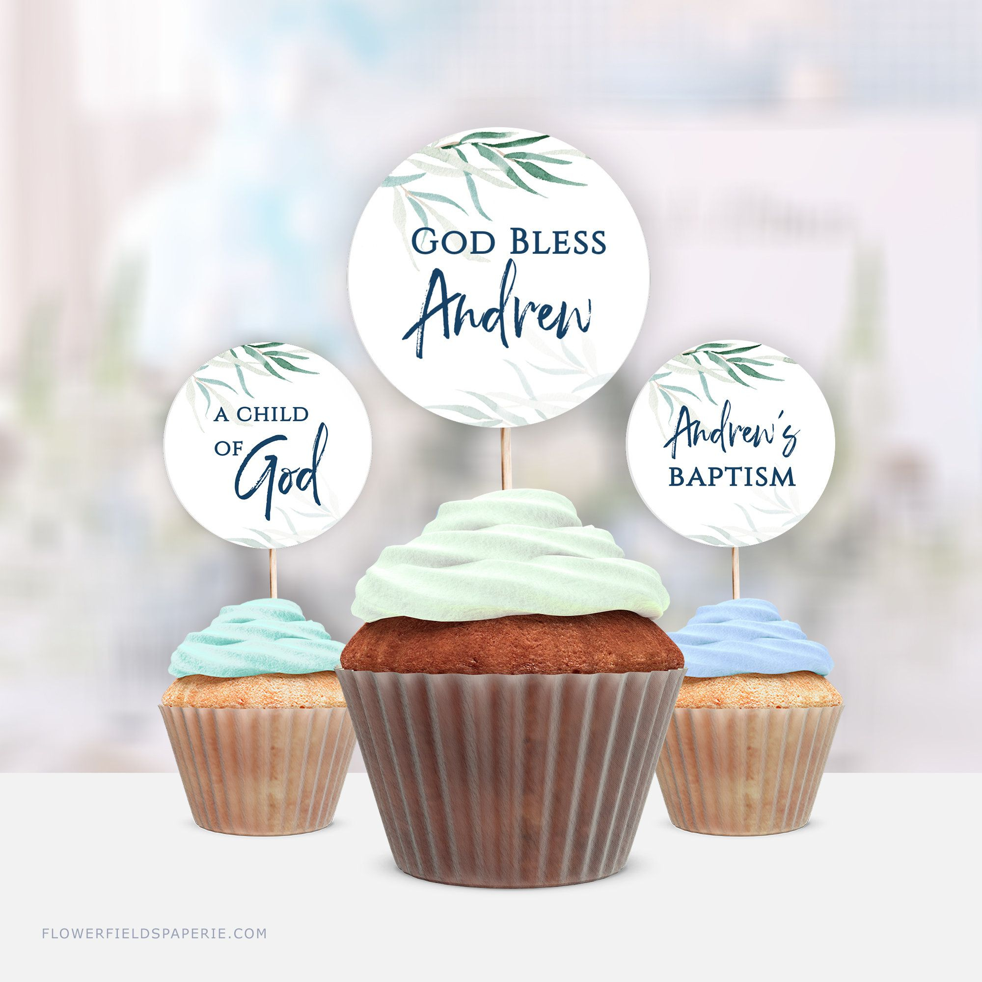 Pin On Cakes for Baptism Cupcake Toppers Printable Free