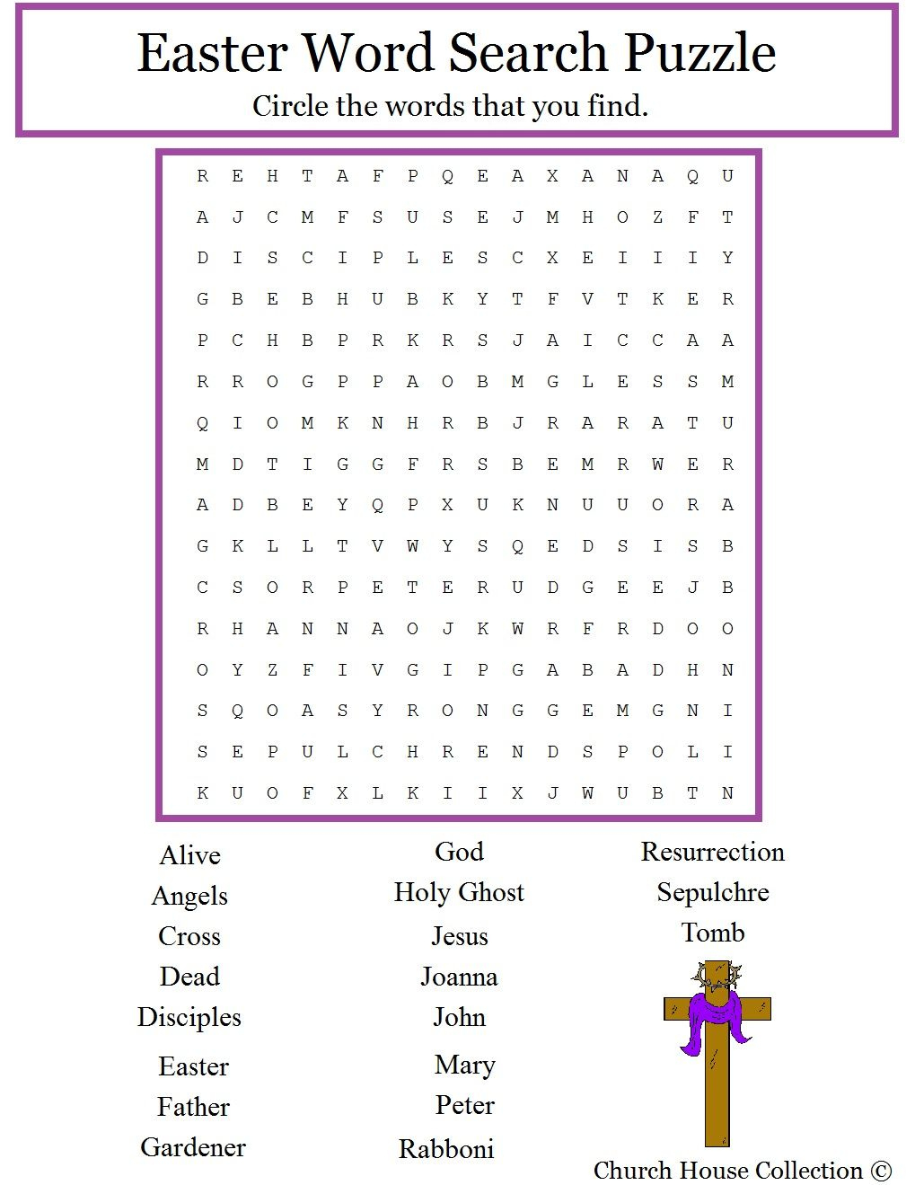 Pin On Easter Activities throughout Free Printable Religious Easter Word Searches