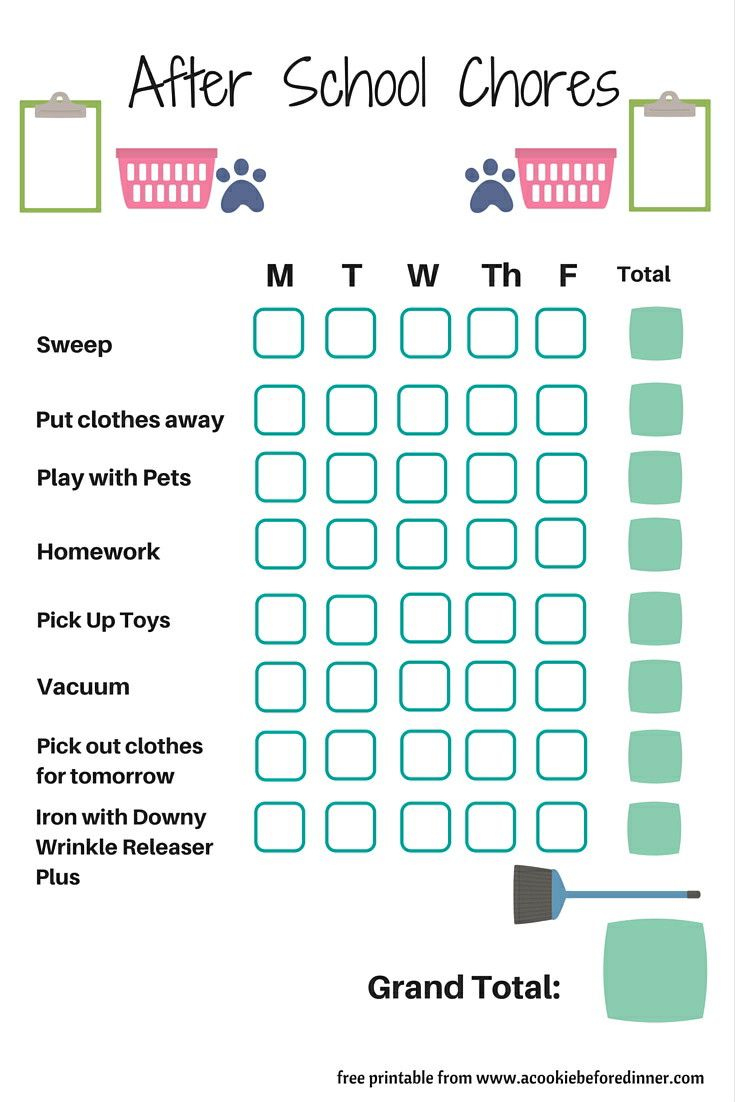 Pin On Parenting for Free Printable Chore Charts for 10 Year Olds