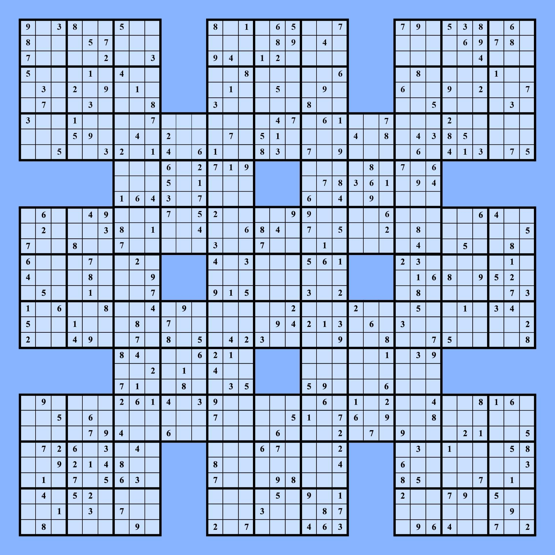 Pin On Puzzles inside Free Printable Samurai Sudoku