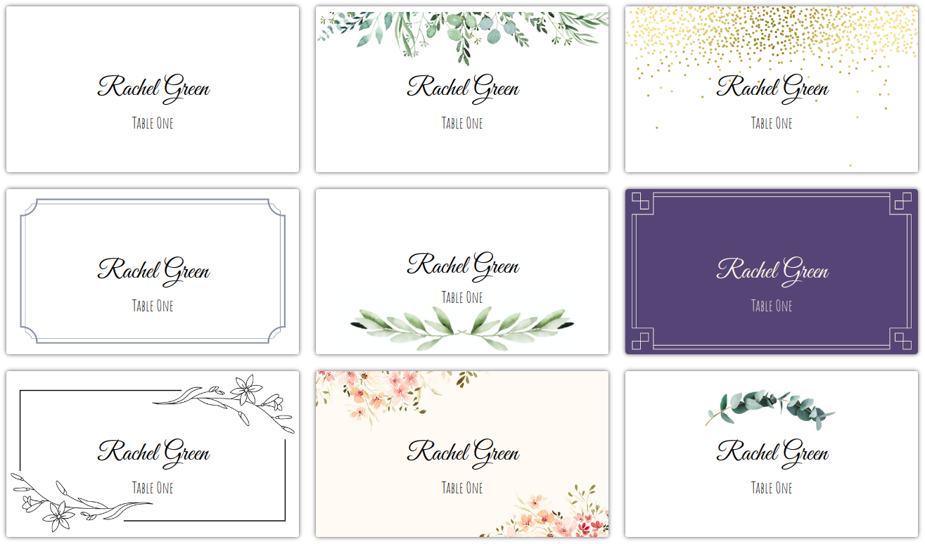 Place Card Me - A Free And Easy Printable Place Card Maker For for Free Printable Card Maker