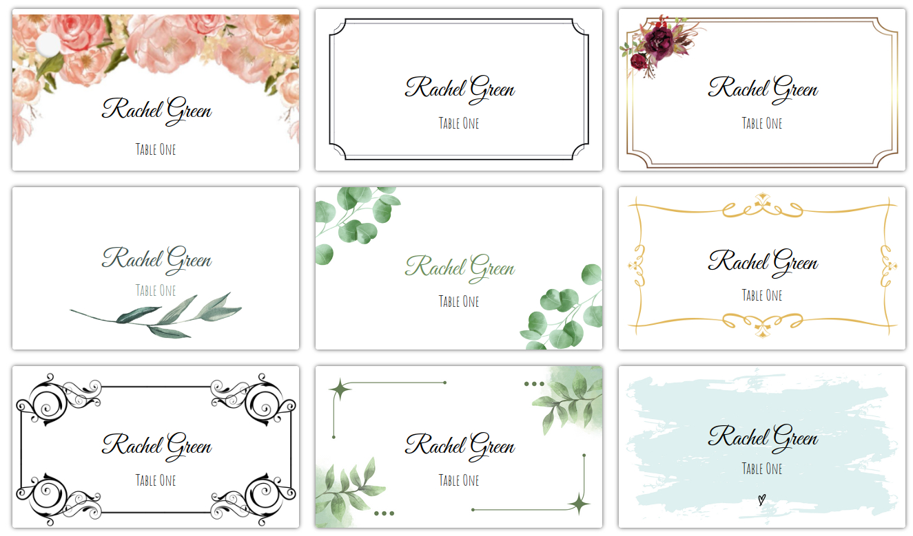 Place Card Me - A Free And Easy Printable Place Card Maker For with regard to Free Printable Place Cards