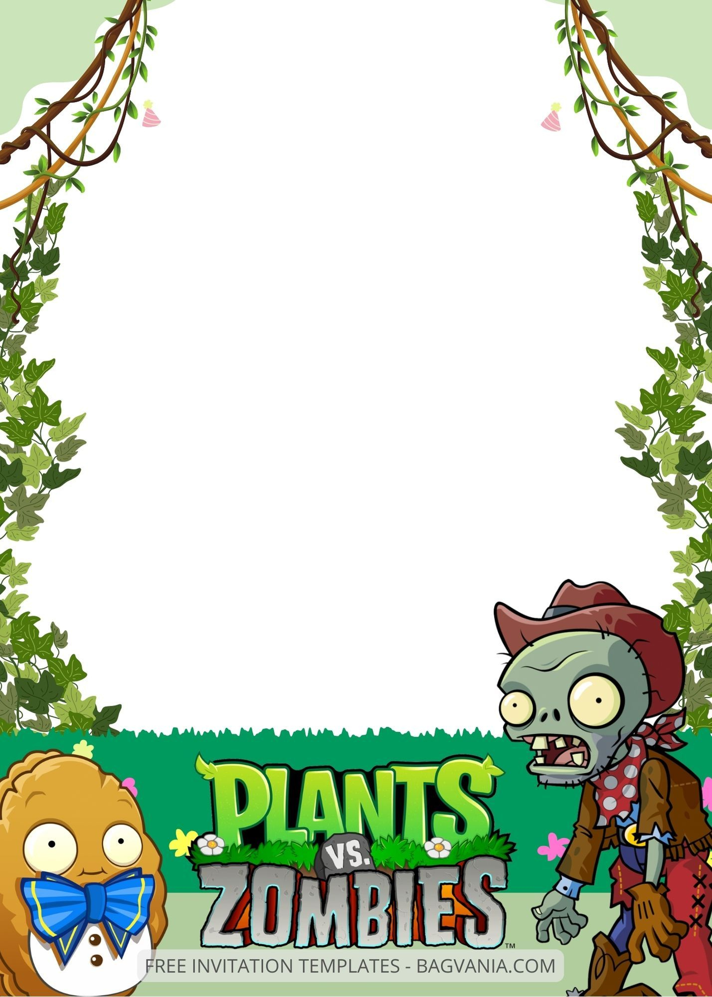 Plants Vs Zombies Birthday Invitation Templates regarding Plants Vs Zombies Free Printable Invitations