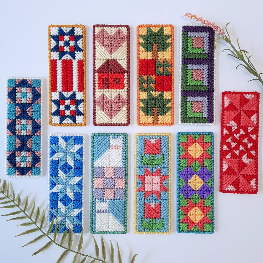 Plastic Canvas Pattern Download Quilt Bookmarks For 7-Count Canvas regarding Free Printable Plastic Canvas Patterns Bookmarks