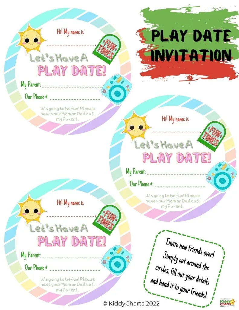 Play Date Invitation: Print Your Own throughout Play Date Invitations Free Printable