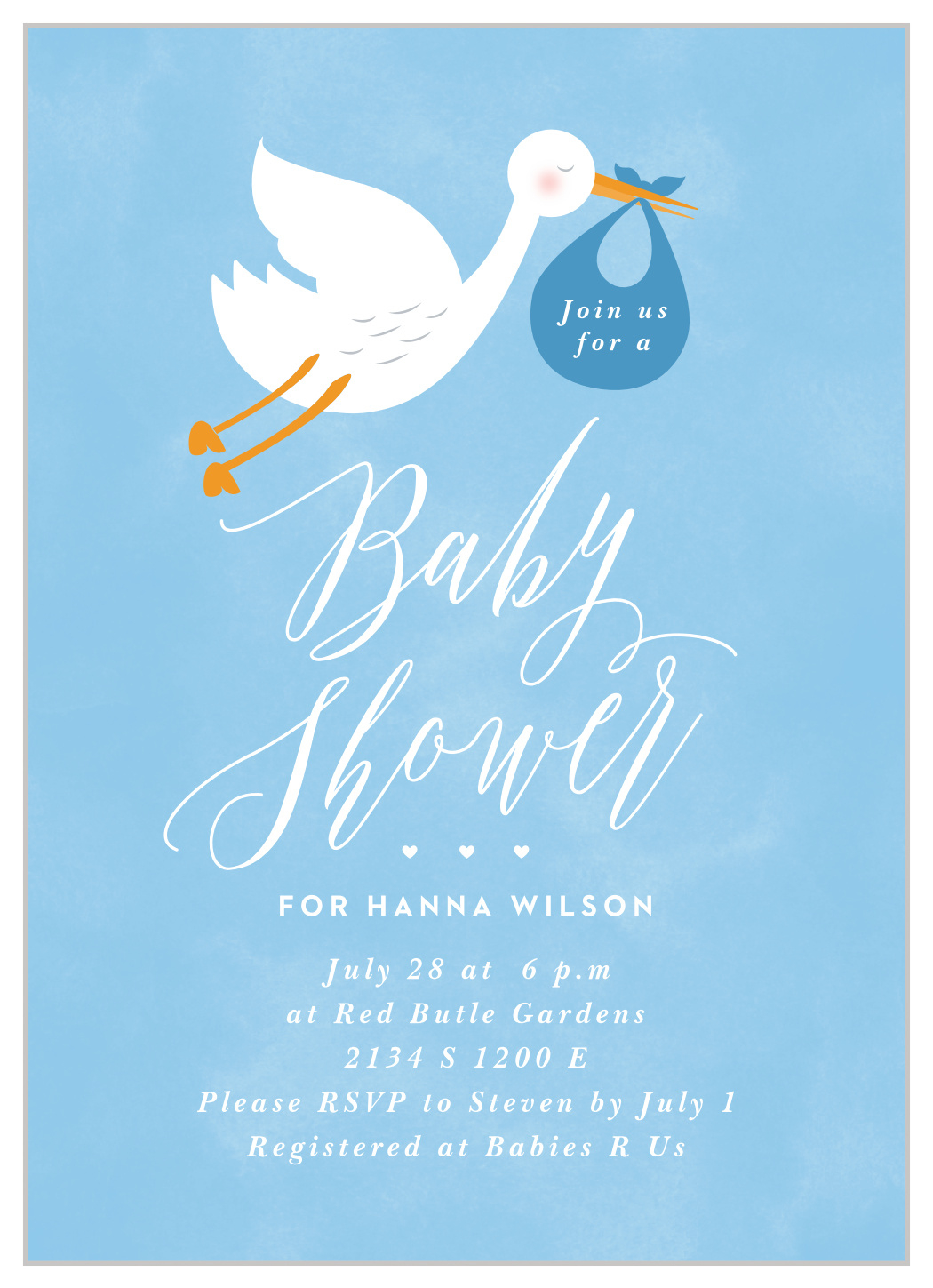 Playful Stork Baby Shower Invitationsbasic Invite regarding Free Stork Party Invitations Printable