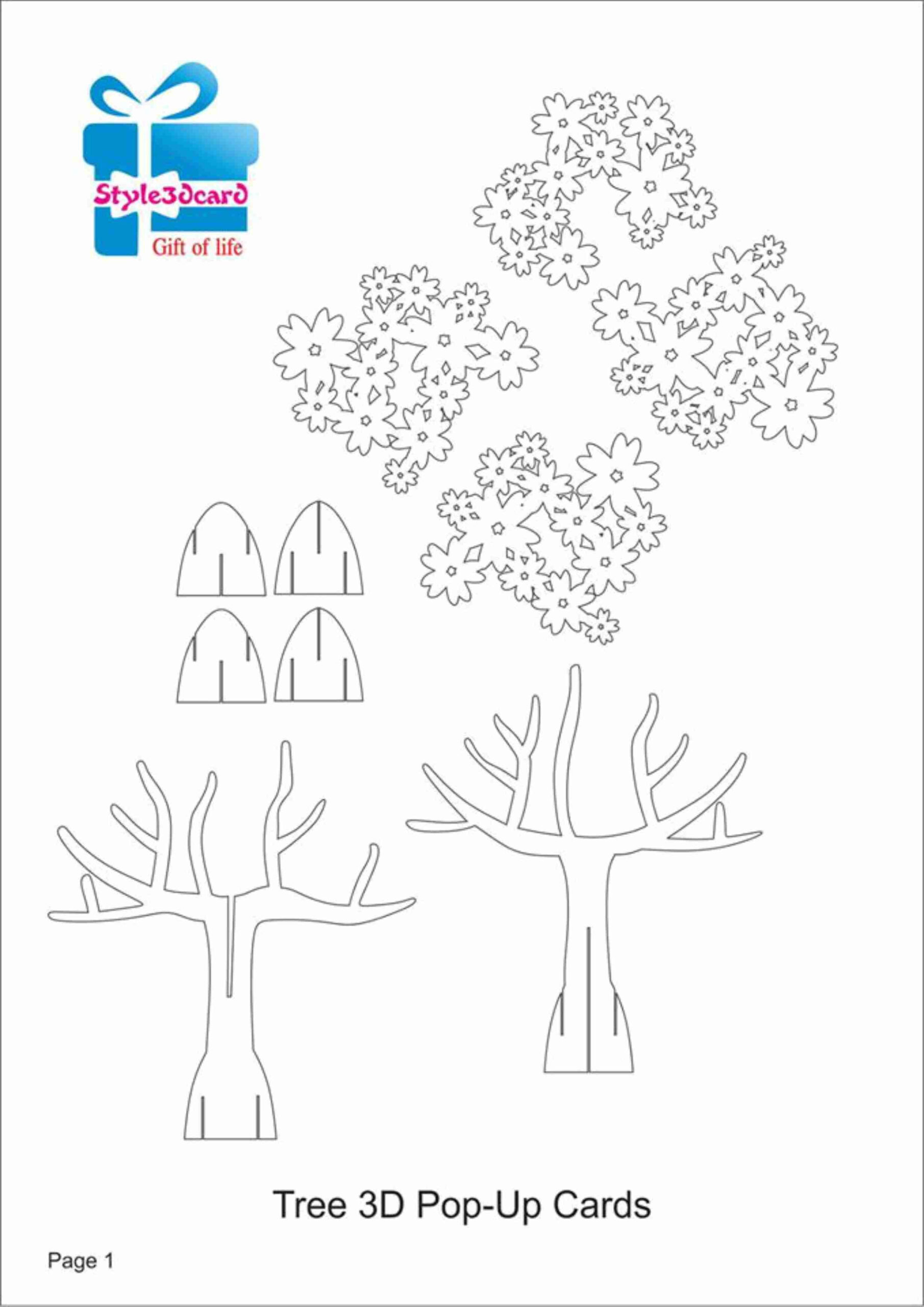 Pop Up Tree Card Template | Heart Pop Up Card, Pop Up Card intended for Free Printable Kirigami Pop Up Card Patterns