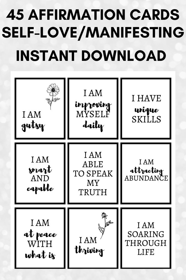 Positive Affirmation Cards Printable, Daily Affirmation Cards with regard to Free Printable Positive Affirmation Cards