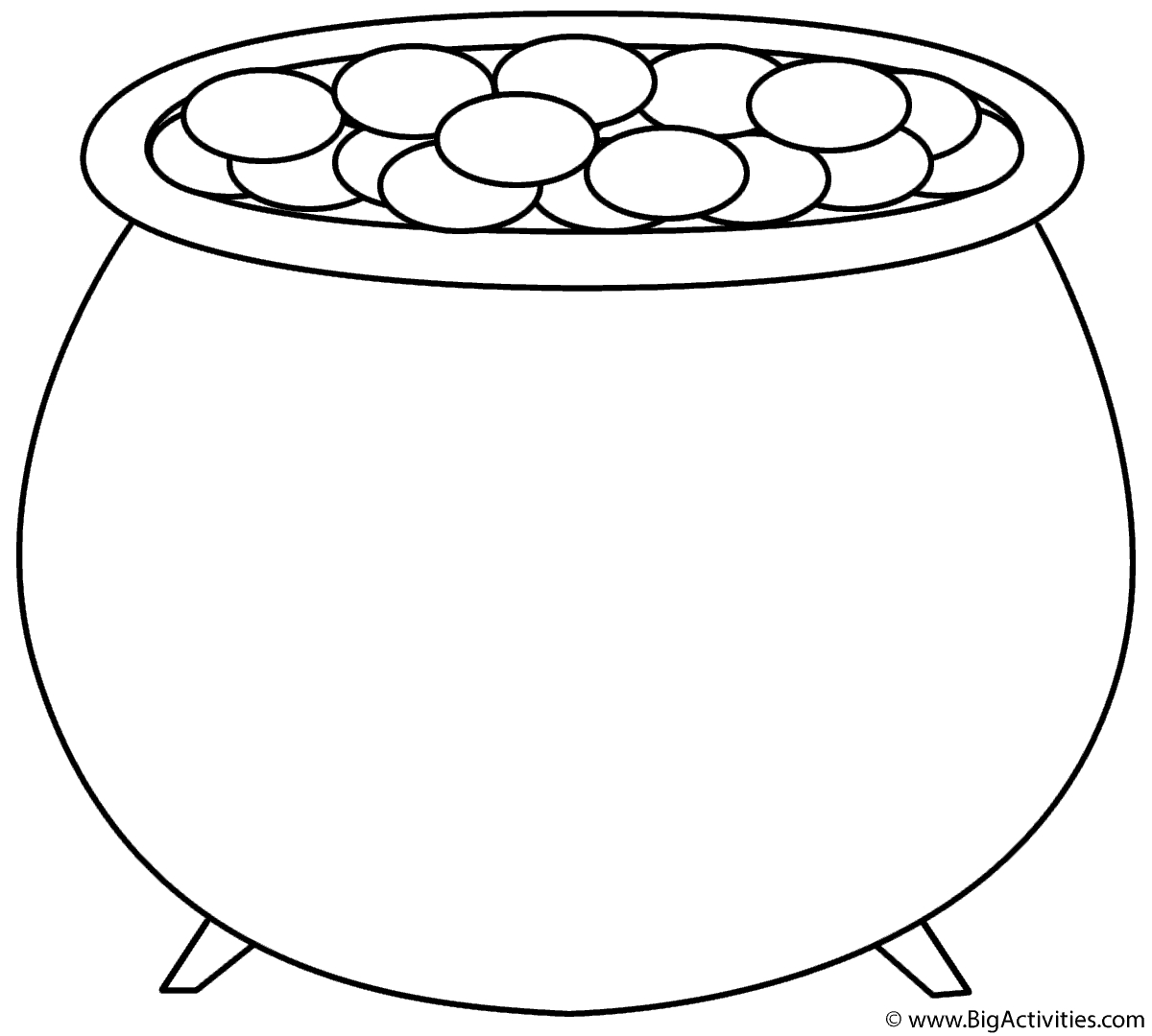 Pot Of Gold - Coloring Page (St. Patrick'S Day) within Free Printable Pot Of Gold Coloring Pages