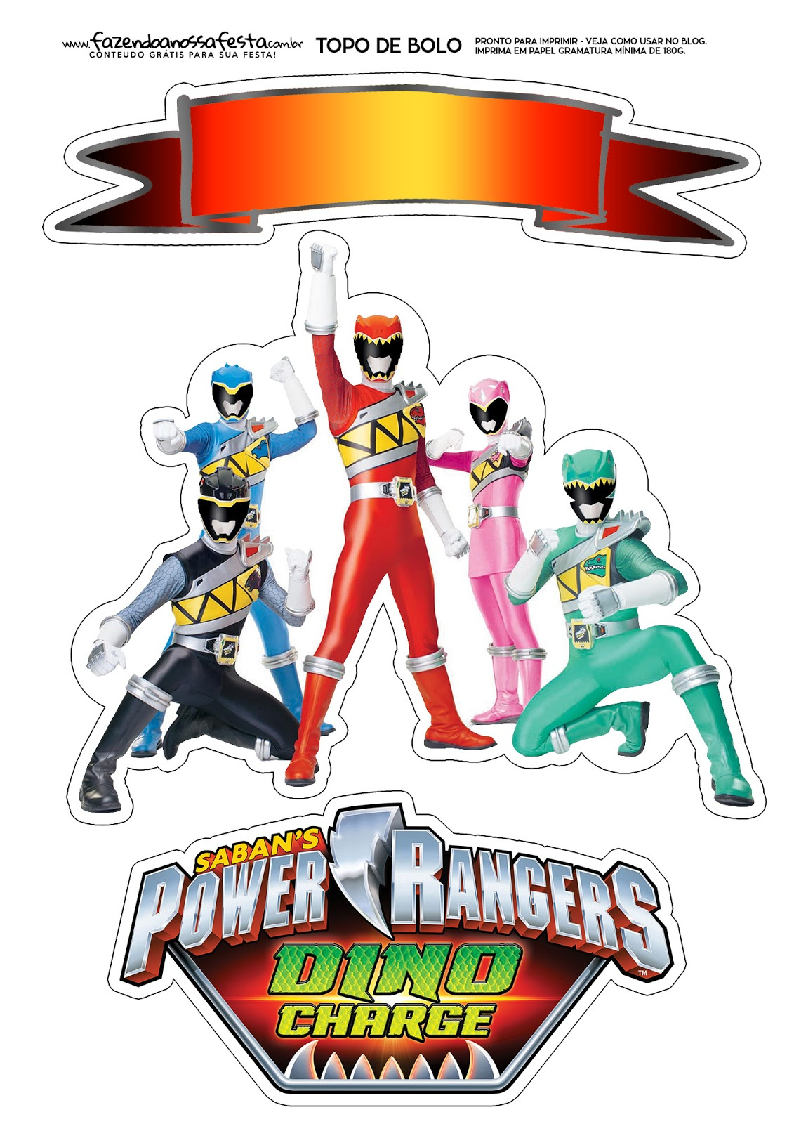 Power Rangers: Free Printable Cake Toppers. - Oh My Fiesta! In English with Free Power Ranger Printables