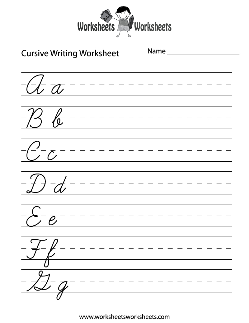 Practice Cursive Writing Worksheet - Free Printable Educational inside Free Printable Script Writing Worksheets