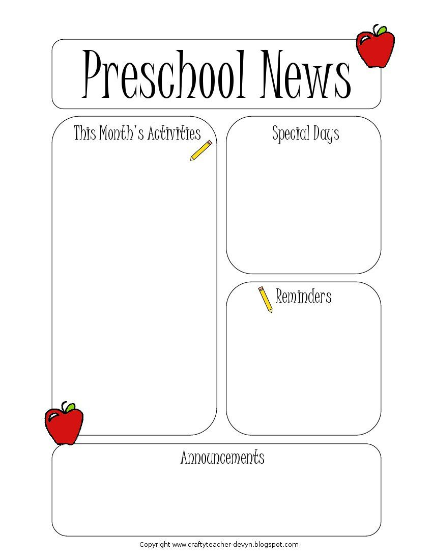 Preschool Newsletter Template | Free And Easy To Use inside Free Printable Preschool Newsletter Templates