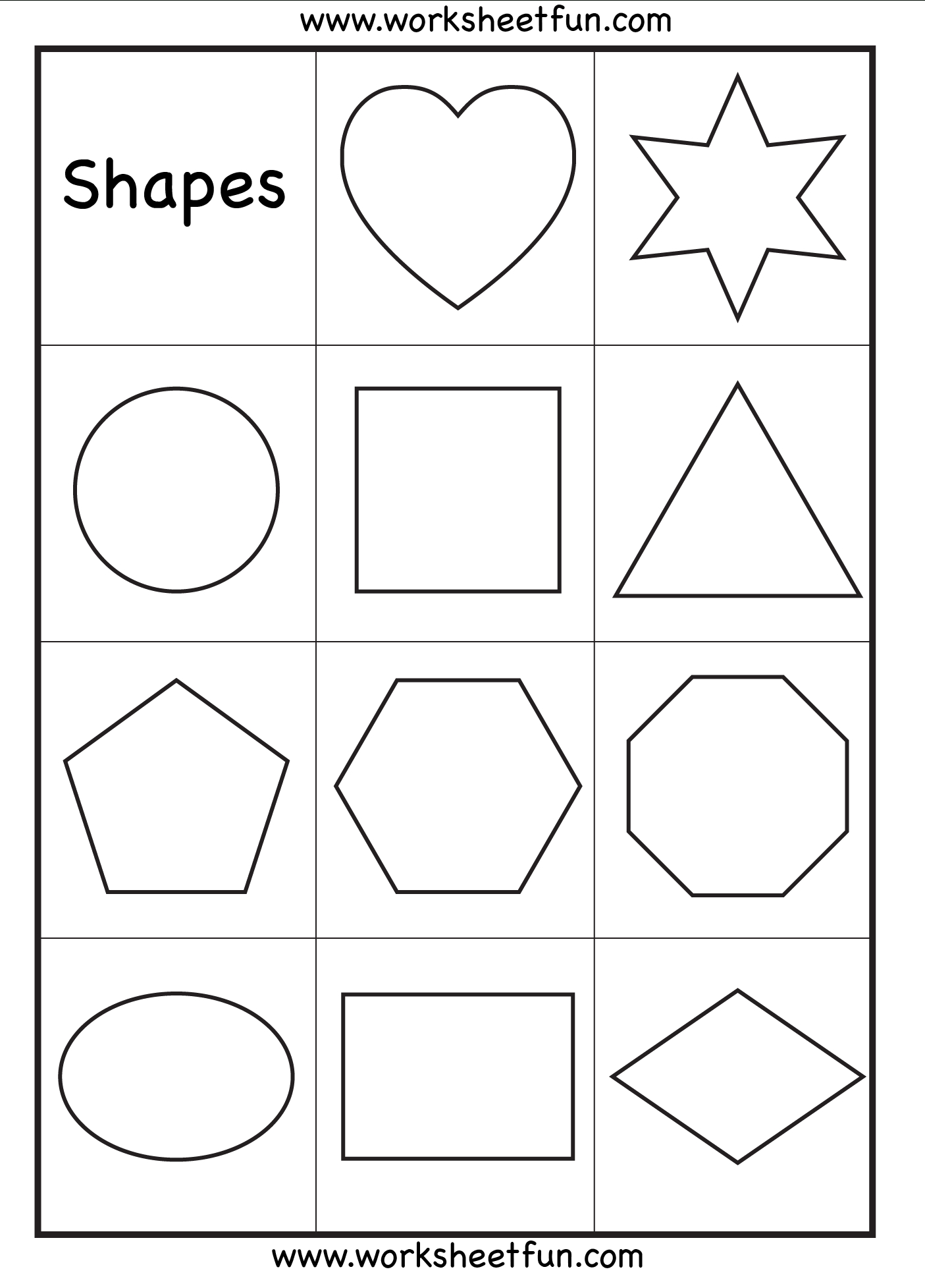 Preschool Shapes Worksheet | Shapes Worksheets intended for Free Printable Shapes