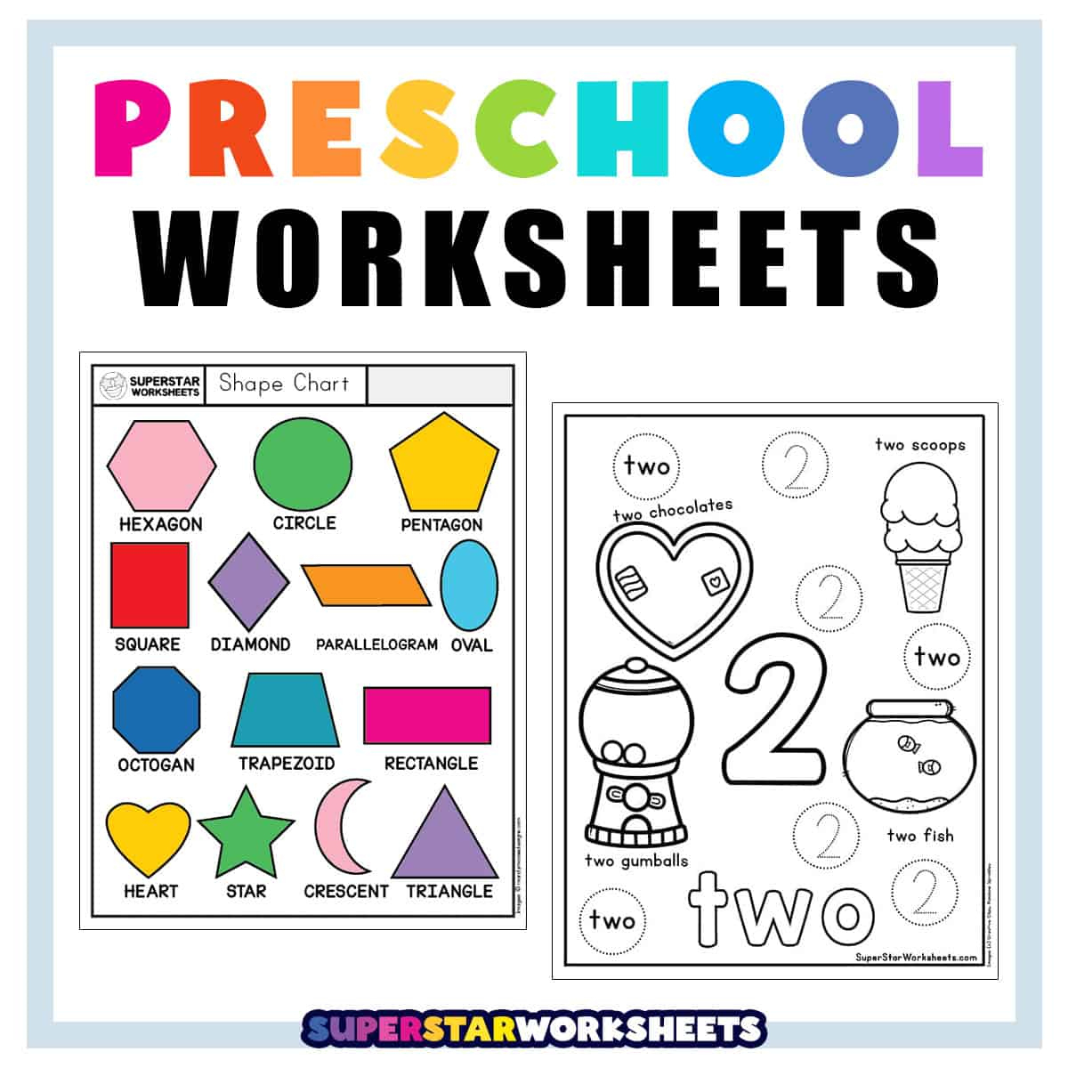 Preschool Worksheets - Superstar Worksheets for Free Pre-K Printables