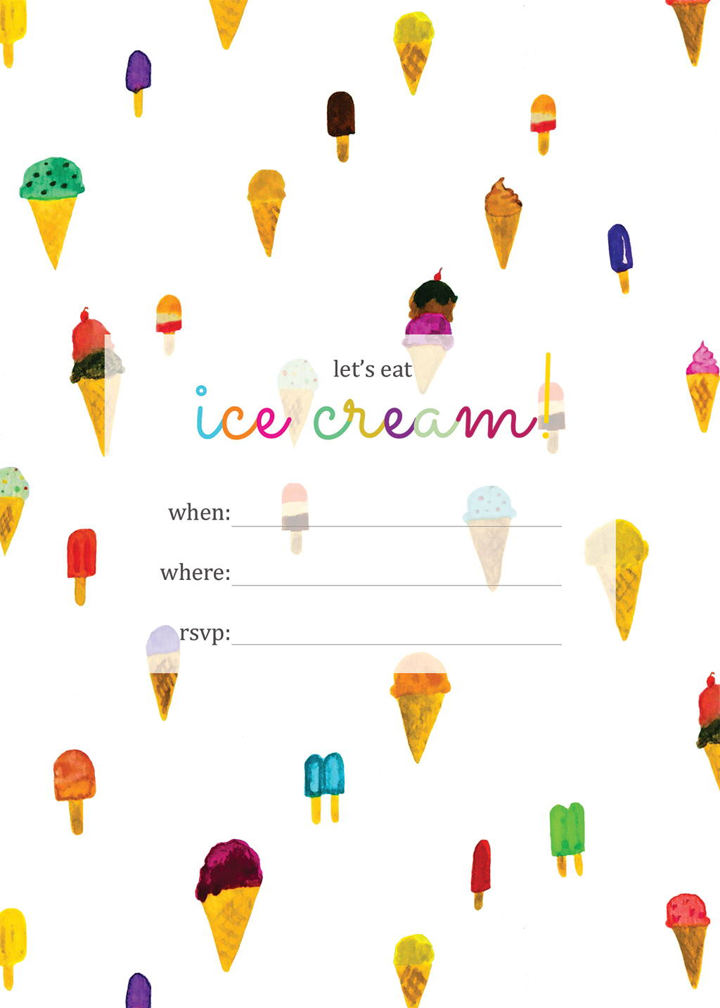 Print | Printable Ice Cream Party Invitation - Squirrelly Minds throughout Ice Cream Party Invitations Printable Free