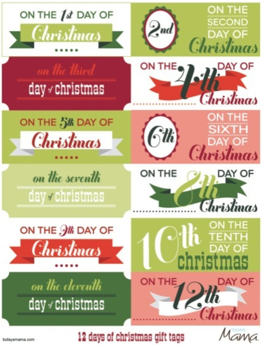 Printable 12 Days Of Christmas Tags - Today'S Mama with Free Printable 12 Days Of Christmas Gift Tags