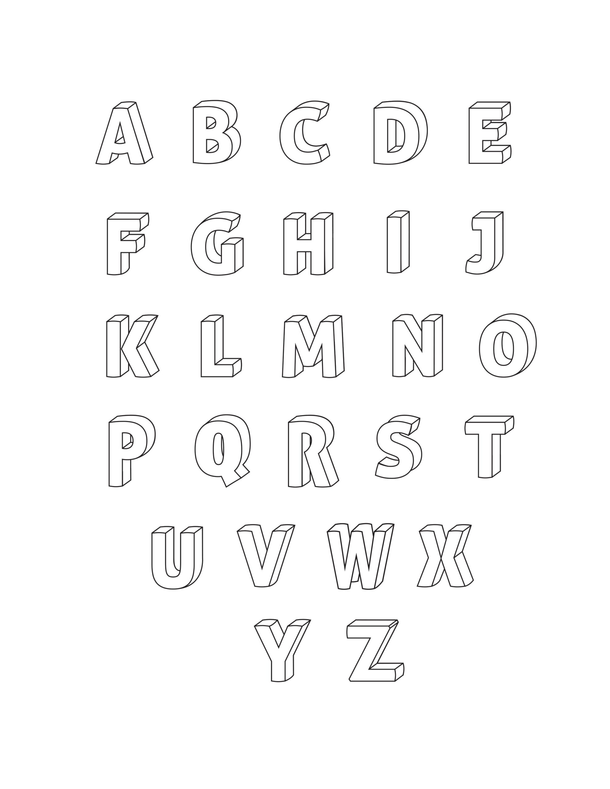 Printable 3D Bubble Letters Alphabet - Freebie Finding Mom throughout Free Printable 3D Letters