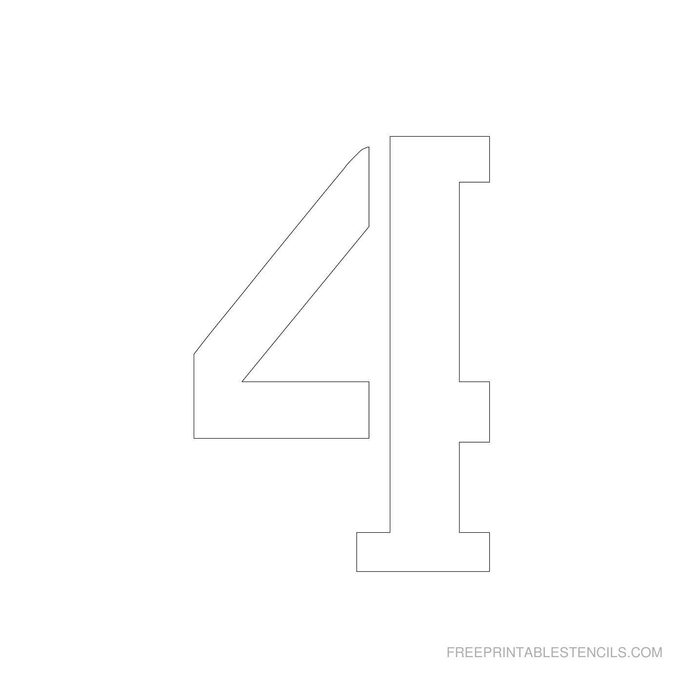 Printable 4 Inch Number Stencil 4 | Number Stencils, Free Stencils pertaining to Free Printable 4 Inch Number Stencils