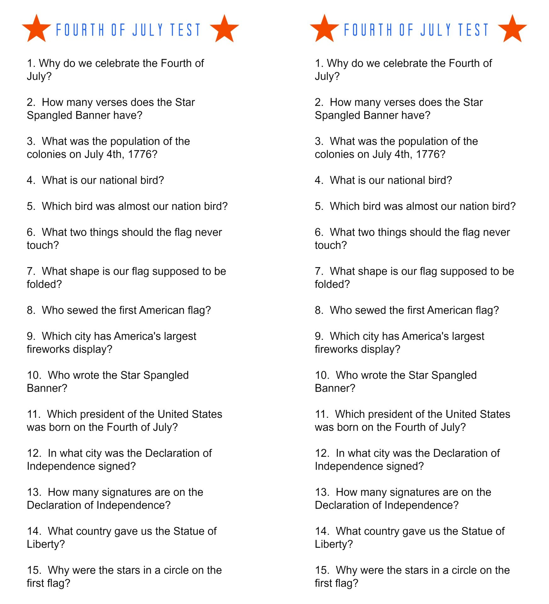 Printable 4Th Of July Trivia | 4Th Of July Trivia, Fourth Of July with Free Printable 4Th Of July Trivia Questions And Answers