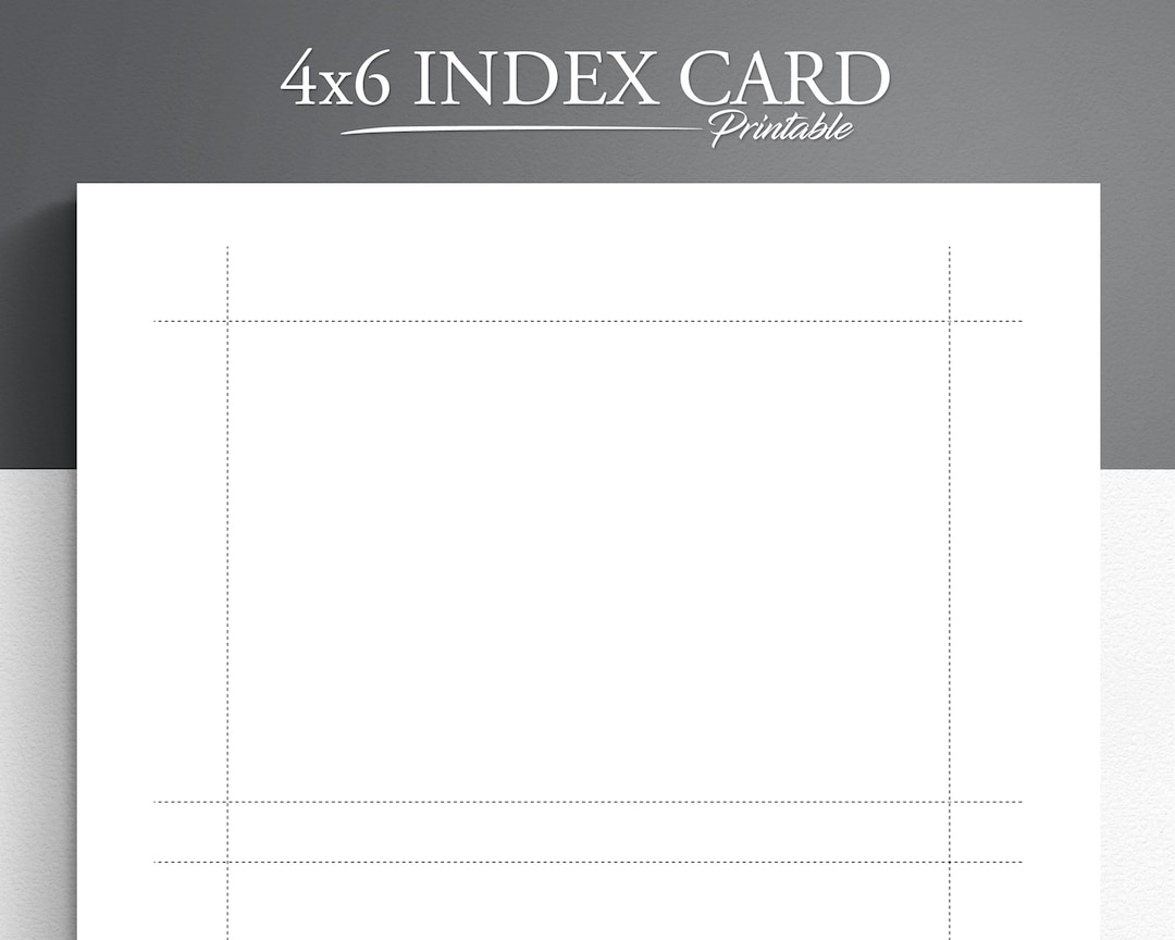 Printable 4X6 Index Card. Printable Note Cards. Printable Index with Free Printable Photo Cards 4x6