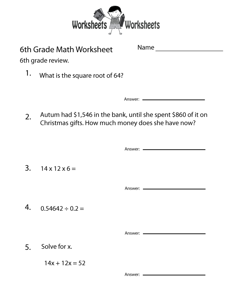 Printable 6Th Grade Worksheets For Teaching Resources | 6Th Grade pertaining to Free Printable 6Th Grade Worksheets