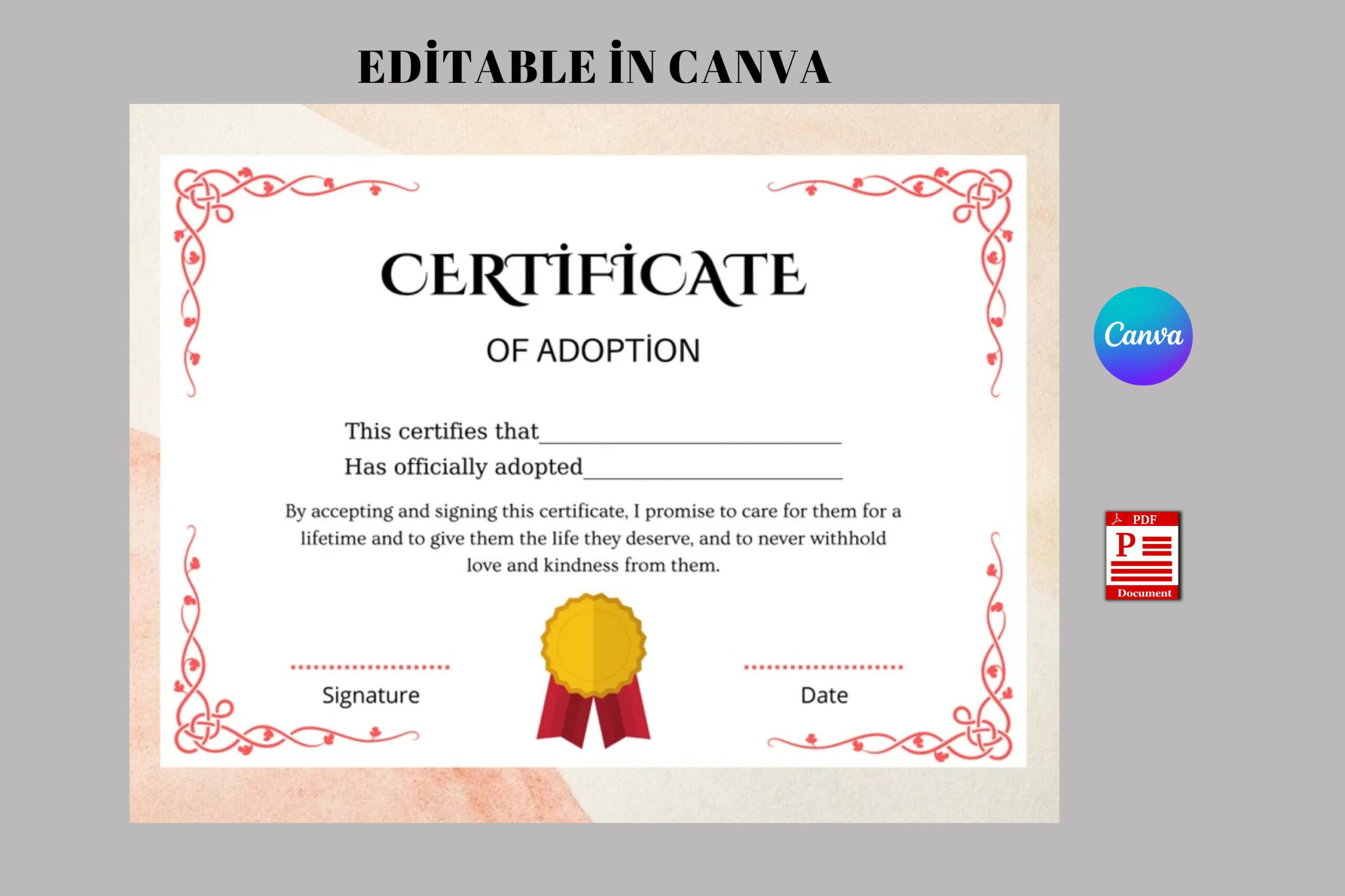 Printable Adoption Certificate regarding Free Printable Stuffed Animal Adoption Certificate