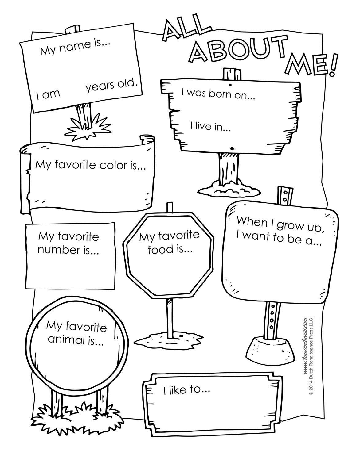 Printable All About Me Poster &amp; All About Me Template – Tim'S with Free Printable All About Me Poster