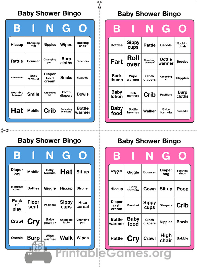 Printable Baby Shower Bingo – 50 Cards (Pink And Blue) with 50 Free Printable Baby Bingo Cards