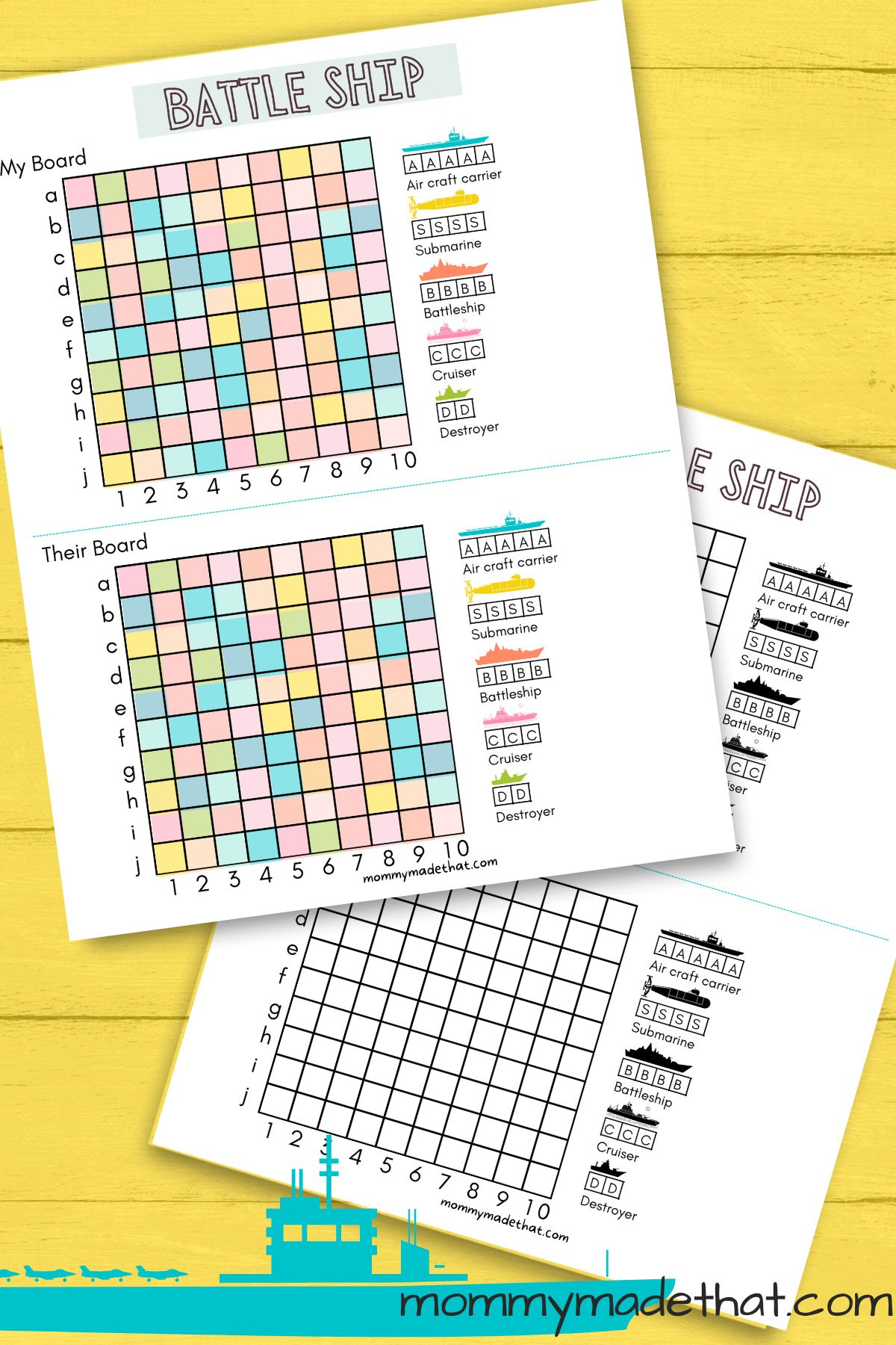 Printable Battleship Game (Free Printable Game Boards) inside Free Printable Battleship Game