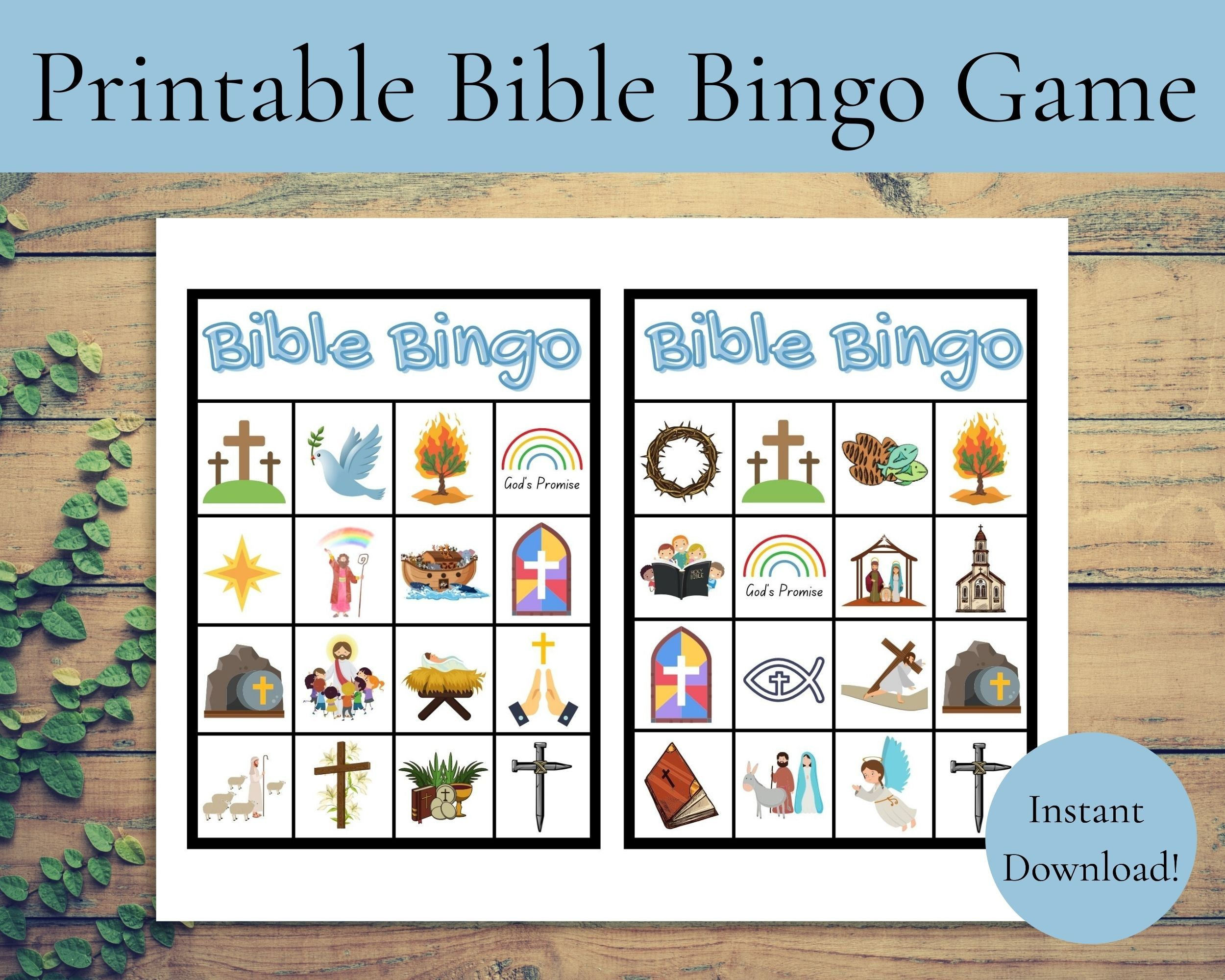 Printable Bible Bingo Game Instant Download Bible Bingo Game in Bible Bingo Free Printables